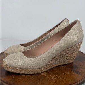 J Crew Shoes Wm 12 Espadrille Wedge Heels Seville Gold Metallic Slip On